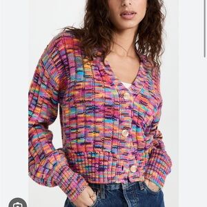 LIKE NEW STAUD Eloise Cardigan, Sunset, size S